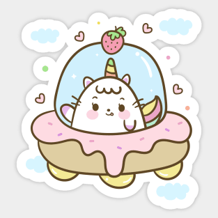 Doughnut Cat Unicorn Sticker